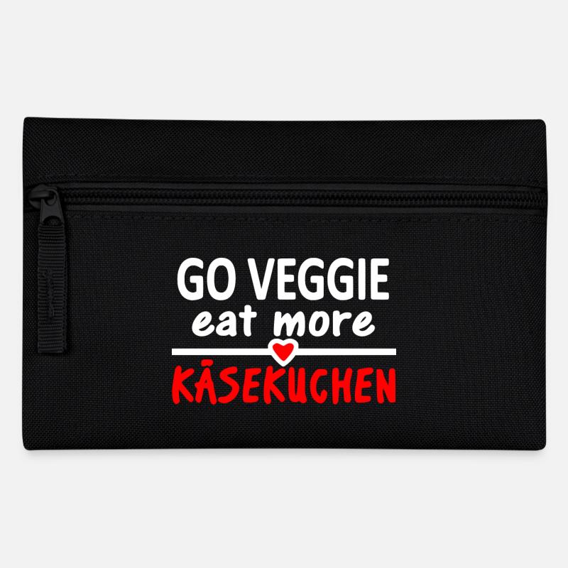 Käsekuchen Vegetarier lustiger Spruch / go Veggie - Federtasche - Schwarz
