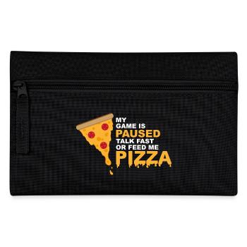Game Is Paused Pizza Gaming Funny - Federtasche - Schwarz - Vorne