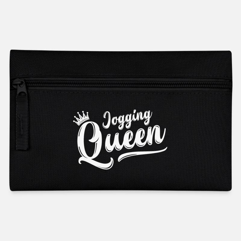 Jogging Queen Königin Joggen Laufen Sport Geschenk - Federtasche - Schwarz