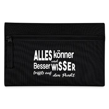 Besserwisser Alleskönner Klugscheißer - Federtasche - Schwarz - Vorne