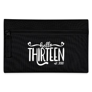 13th Birthday Girls 13 Hello Thirteen Est. 2010 - Pencil Case - black - Front