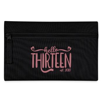 13th Birthday Girls 13 Hello Thirteen Est. 2010 - Pencil Case - black - Front