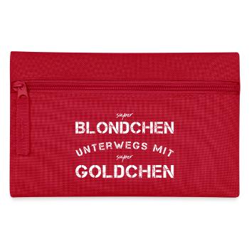 Blondchen Goldchen Golden Retriever Goldi - Federtasche - Rot - Vorne