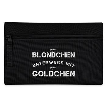 Blondchen Goldchen Golden Retriever Goldi - Federtasche - Schwarz - Vorne