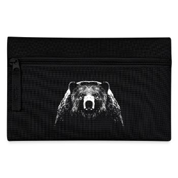 Bär / Kopf / Bear - Federtasche - Schwarz - Vorne