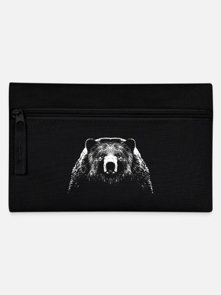 Bear / Head / Bear - Pencil Case - black