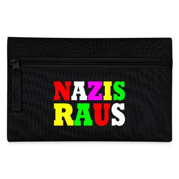 Nazis raus - Federtasche - Schwarz - Vorne