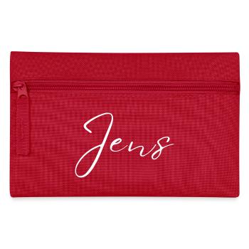 Nom Jens avec J Nom du garçon Garçon Naissance Bébé garçon - Trousse - rouge - Devant
