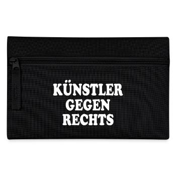 Künstler gegen rechts - Federtasche - Schwarz - Vorne