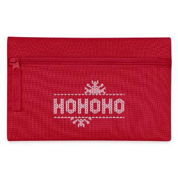hohoho pixel Noël Neige Glace Cristaux Logo - Trousse - rouge - Devant