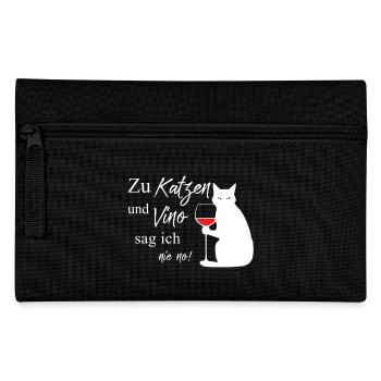 Katzen und Vino - Federtasche - Schwarz - Vorne