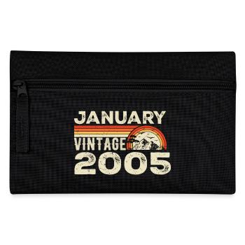 January 2005 Vintage Birthday 2005, Born in 2005 - Pencil Case - black - Front