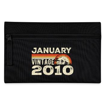 Janvier 2010 Vintage Anniversaire 2010, Né en 2010 - Trousse - noir - Devant