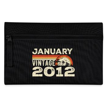 January 2012 Vintage Birthday 2012, Born in 2012 - Pencil Case - black - Front
