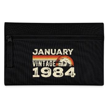 Janvier 1984 Vintage Anniversaire 1984, Né en 1984 - Trousse - noir - Devant