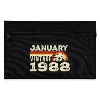 Janvier 1988 Vintage Anniversaire 1988, Né en 1988 - Trousse - noir - Devant
