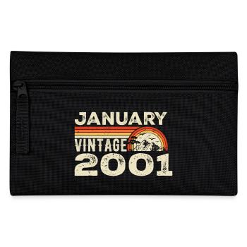 January 2001 Vintage Birthday 2001, Born in 2001 - Pencil Case - black - Front