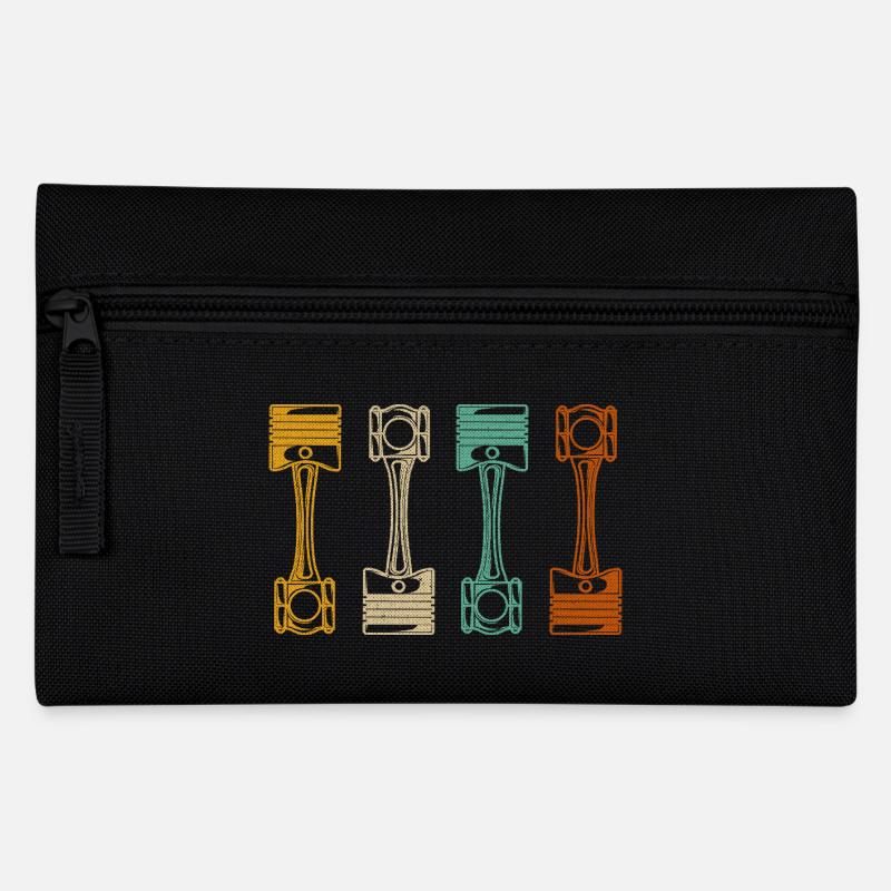 Retro Car Mechanic - Pencil Case - black
