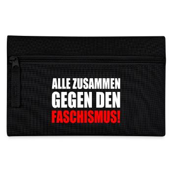 alle zusammen gegen faschismus - Federtasche - Schwarz - Vorne