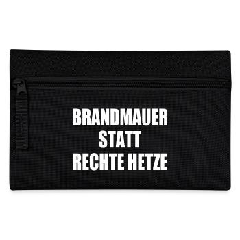 brandmauer statt rechte hetze - Federtasche - Schwarz - Vorne