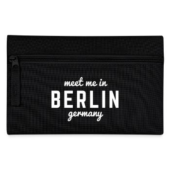 Berlin Germany Fan Flag Design T Shirt - Pencil Case - black - Front