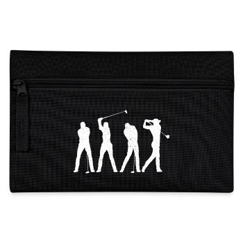 Golf Golfer Golfen Golfspieler Geschenk Retro - Federtasche - Schwarz - Vorne