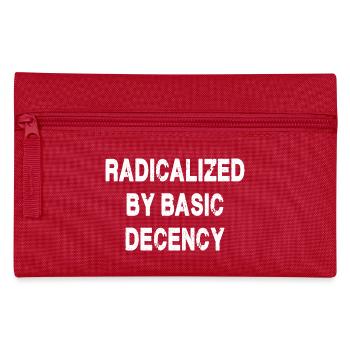 Radikalisiert durch grundlegenden Anstand - Federtasche - Rot - Vorne