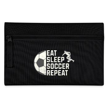 Eat. Sleep. Soccer. Repeat. – Für alle Fußballfans - Federtasche - Schwarz - Vorne