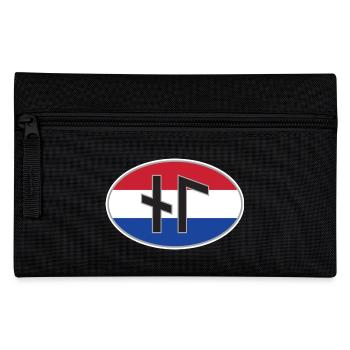 NL (Nederland) Runen-Ländercode-Aufkleber - Federtasche - Schwarz - Vorne