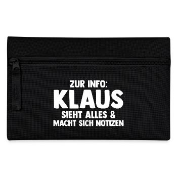 Klaus - Federtasche - Schwarz - Vorne