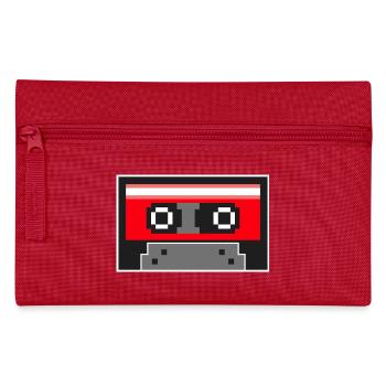 Pixel Art Cassette Tape - Pencil Case - red - Front