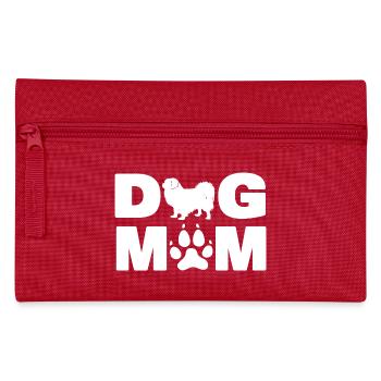Tibetan Spaniel Dog Mom Paw Print Puppy Gift - Pencil Case - red - Front