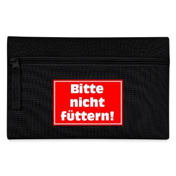 Bitte Nicht Füttern Warnzeichen - Federtasche - Schwarz - Vorne
