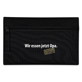 Wir essen jetzt Opa Satzzeichen Komma Leben retten - Federtasche - Schwarz - Vorne