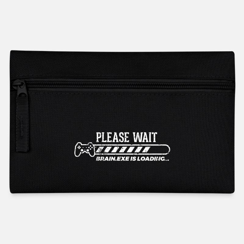 Funny Gamer Gaming Shirt Please Wait - Federtasche - Schwarz