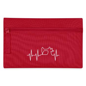 Nähen Nähmaschine DIY Nadel Faden Garn Herzschlag - Federtasche - Rot - Vorne