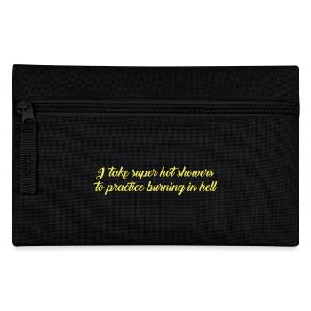 heiße Duschen Text - Federtasche - Schwarz - Vorne