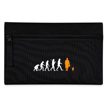 Evolution Hund Dog spazieren gehen walk Geschenk - Federtasche - Schwarz - Vorne