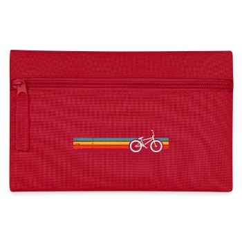 Rayures de vélo arc-en-ciel rétro - Trousse - rouge - Devant
