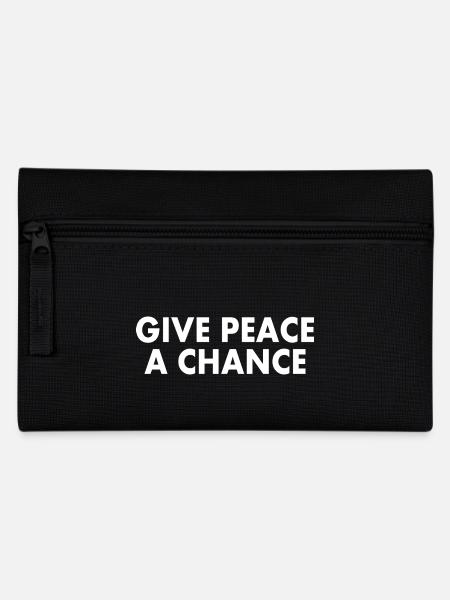 Give peace a chance - Federtasche - Schwarz