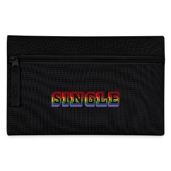 SINGLE rainbow tshirt LGBT lgbtqi queer - Pencil Case - black - Front