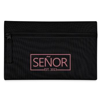 Señor Est. 2023 Engagement Groom's Wedding Party - Pencil Case - black - Front