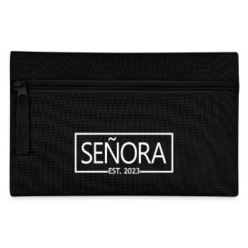 Señora Est. 2023 Verlobungsbraut wird Hochzeit - Federtasche - Schwarz - Vorne