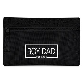 Boy Dad Est. 2023 Baby Shower Schwangerschaft Enthüllung - Federtasche - Schwarz - Vorne