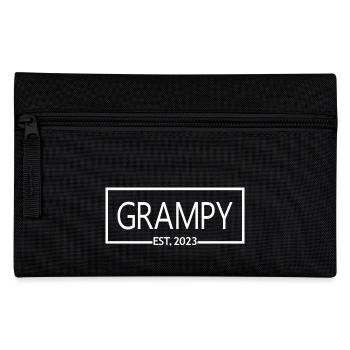 Grampy Est. 2023, Grandpa To Be, Pregnancy Reveal - Pencil Case - black - Front
