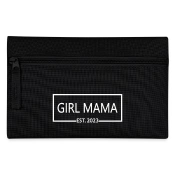 Mädchen Mama Est. 2023 Baby Shower Schwangerschaft Enthüllung - Federtasche - Schwarz - Vorne