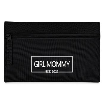 Mädchen Mama Est. 2023 Baby Shower Schwangerschaft Enthüllung - Federtasche - Schwarz - Vorne