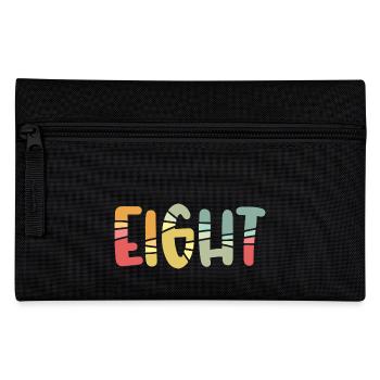 Eight - 8 Years Old Birthday, 8 Year Anniversary - Pencil Case - black - Front