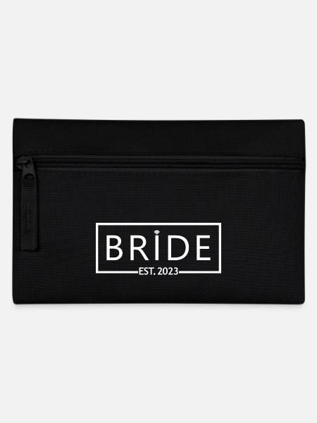 Brautbraut Est. 2023 Verlobung Brautdusche Hochzeit - Federtasche - Schwarz