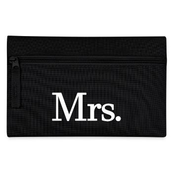 Mrs. Matching Couple Engagement Wedding Honeymoon - Pencil Case - black - Front